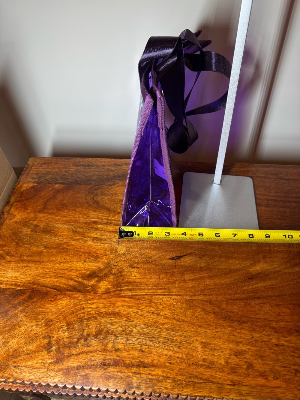 Purple Clear Glossy Tote. No Brand. Brand New. Set of 3. - Picture 6 of 9